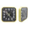 Square black marble clock face Plastic wall clock