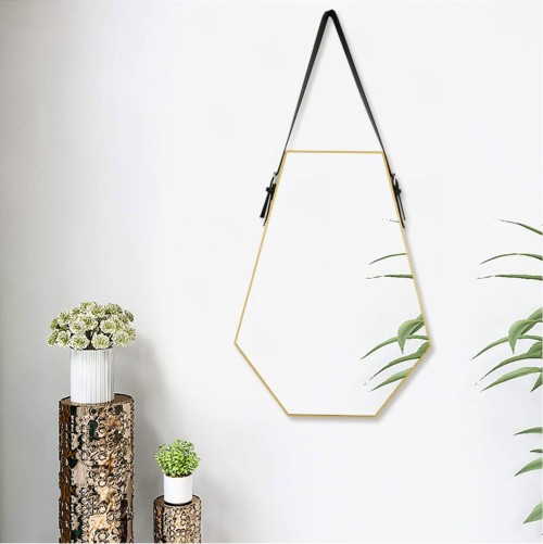 Plastic narrow edged diamond belt mirror