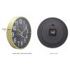 Circular black marble clock face Plastic wall clock
