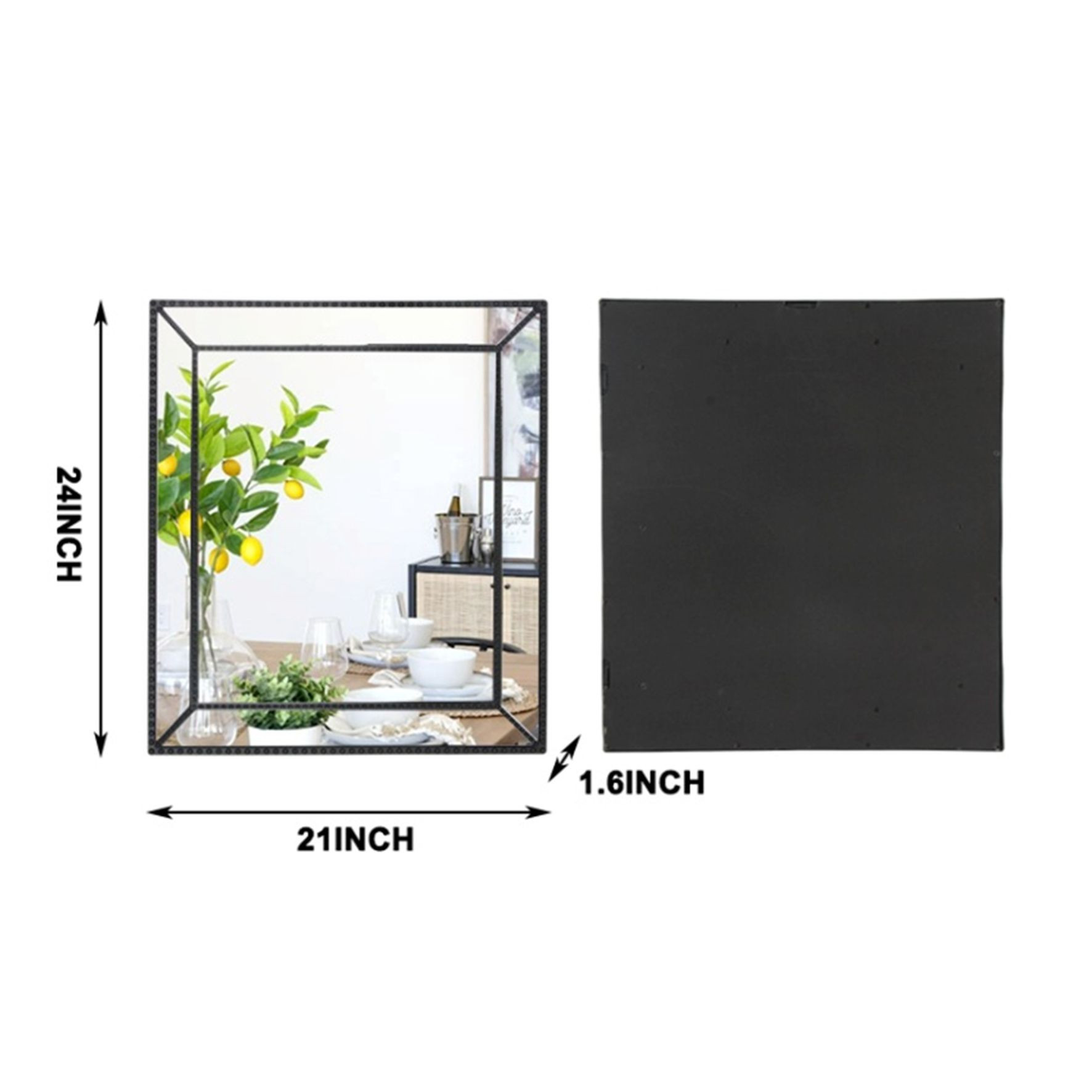 Plastic rectangular mirror