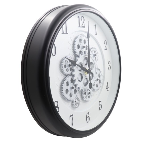 White clock face gear wall clock
