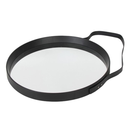 Plastic black circular belt mirror