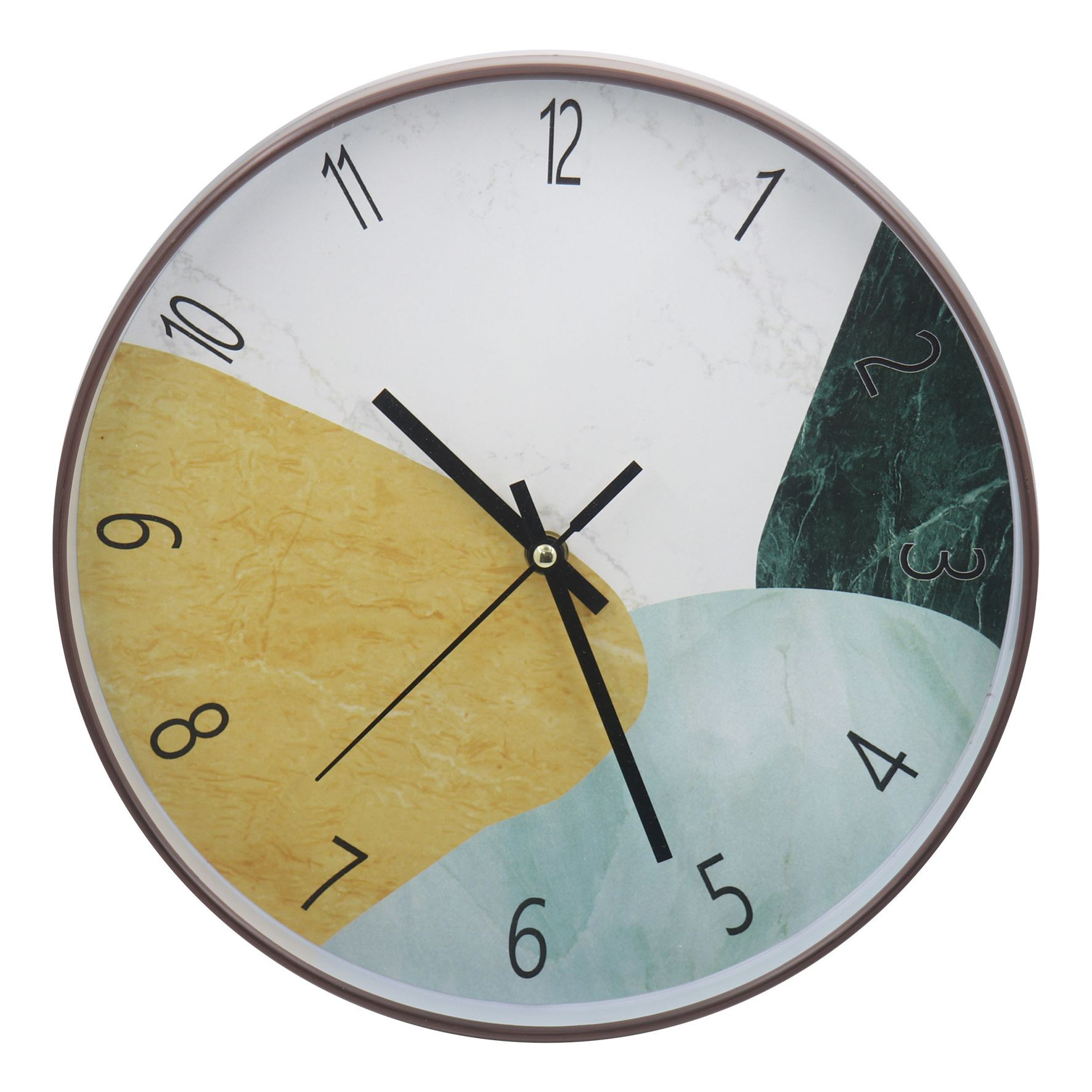 Wood grain frame Plastic wall clock-1
