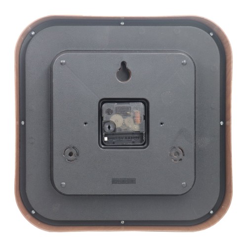 Square wood grain Plastic wall clock
