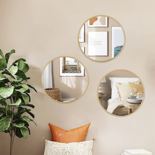 Plastic circular chain three piece mirror set