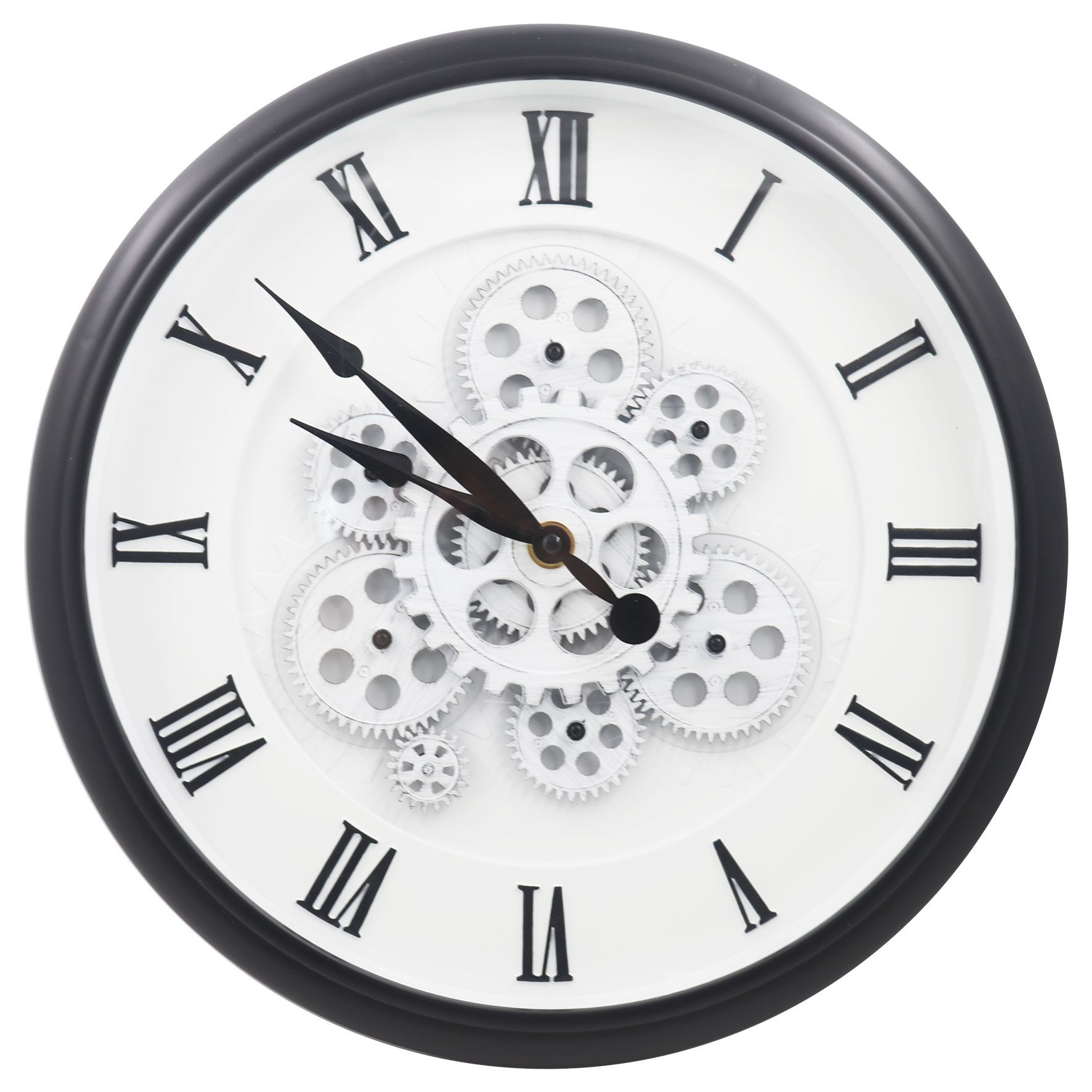 White clock face gear wall clock